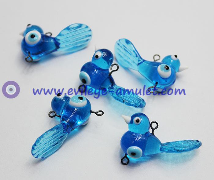 Blue evil eye charm bird pendants wholesale