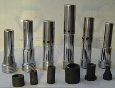 Cemented nozzles include