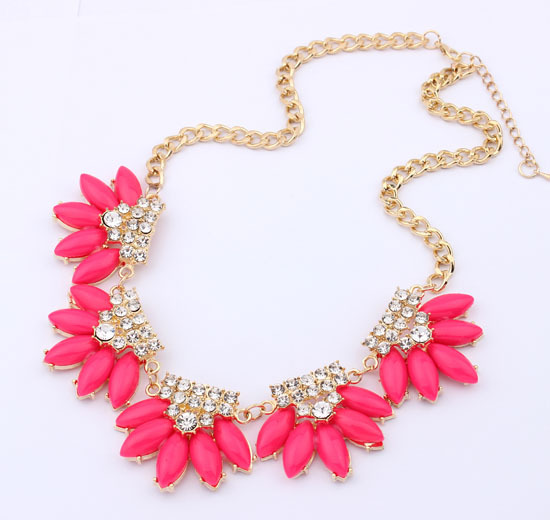 High Quality Brand Statement Necklaces fashion party chunky Luxury Choker Crystal Pendants Necklace Statement Jewelry for women