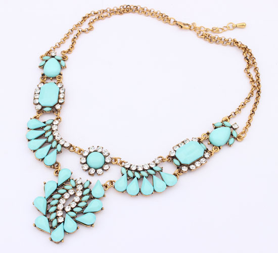 New coming vintage created resin luxurious flower statement necklace, party necklace for women