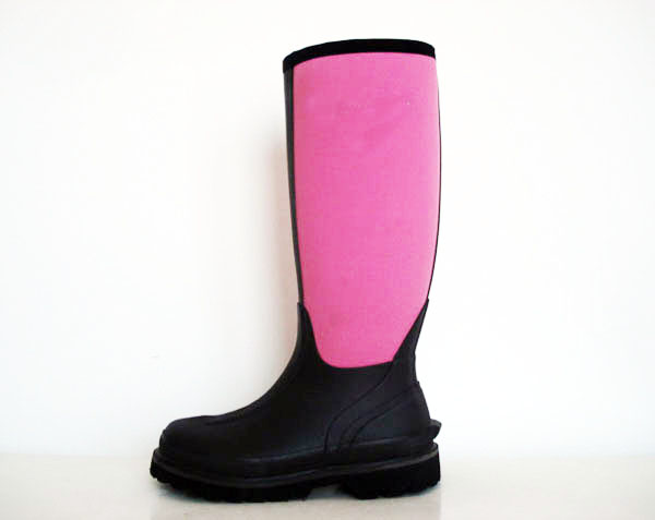 Womens Pink Neoprene Rubber Boots,Keep Warm,Suit For Cold Winter