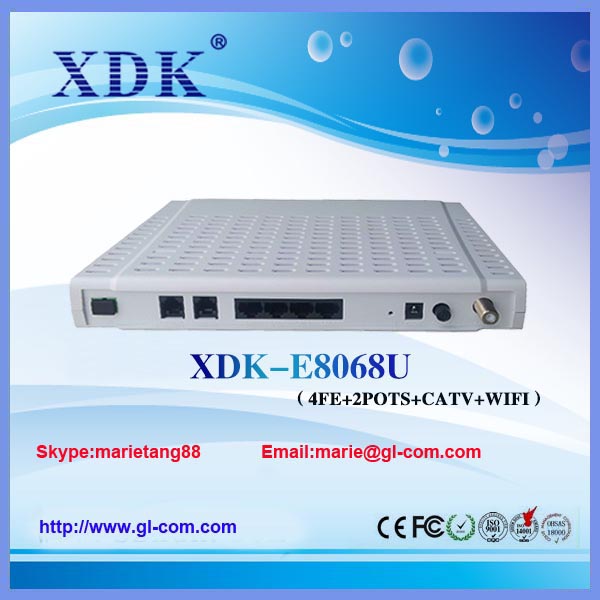 FTTH CATV ONU 4FE+2POTS+CATV+Wifi) EPON ONU CATV fiber WIFI ONU