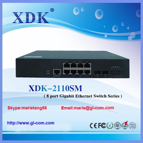 8 10/100/1000M Fiber Optic Ethernet Switch
