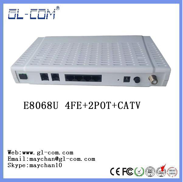 4FE+2Pot+wifi+CATV FTTH ONU fiber equipment GEPON ONU compatible with ZTE and HUAWI GEPON OLT