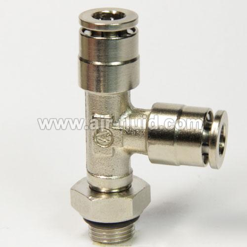 BSPP Thread Swivel Run Tee Pneumatic Metal Push-in-Fittings