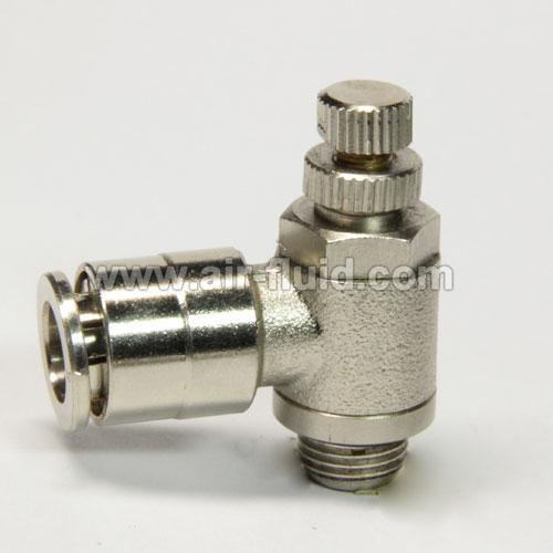 Nickel Plated Brass Flow Controller O.D Tube 08mm x 1/4 BSPP Thread