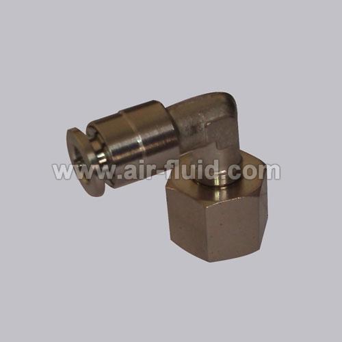 90 Degree Elbow, Swivel, Nickel-Plated Push-to-Connect Fitting