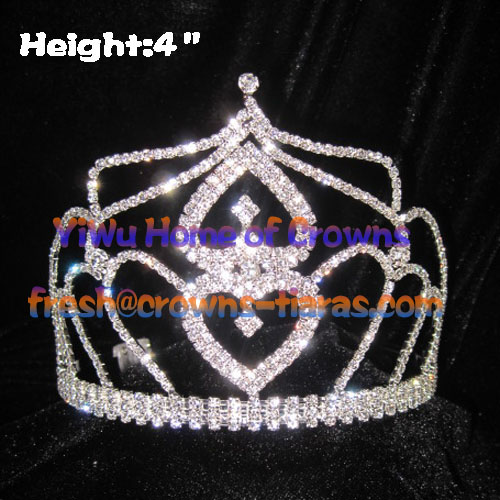 4inch Heart Shaped Crystal Crowns