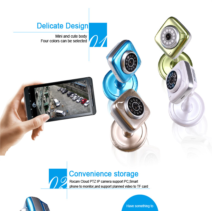 H.264 High definition Mini cube ip cam wireless IR-Cut ip camera with TF Card recording indoor ip camera