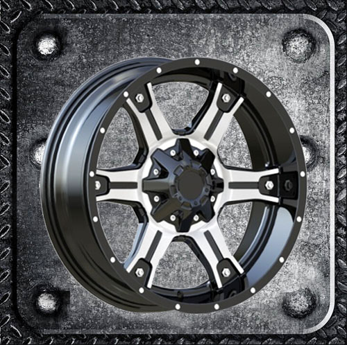 Alloy Wheels Black Machine Face with black big cap