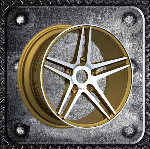 Alloy Wheels shinny yellow with machine face