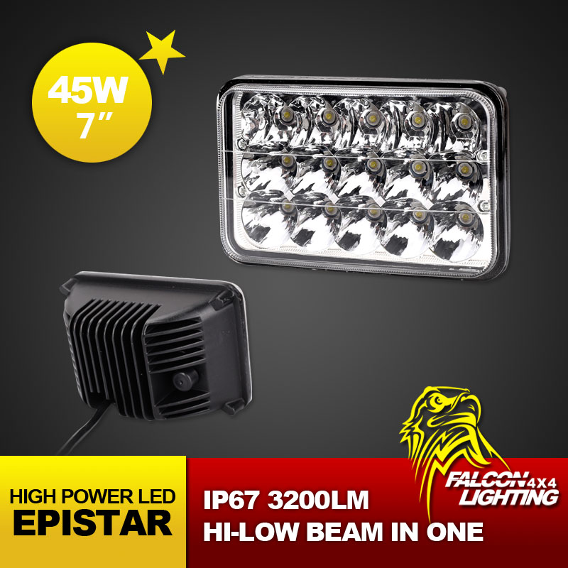 Hot Sale 7inch  45W Square Car Truck Led Driving Light Work Lamp