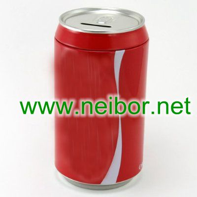 tin money box, coin bank, saving box, coins collection box
