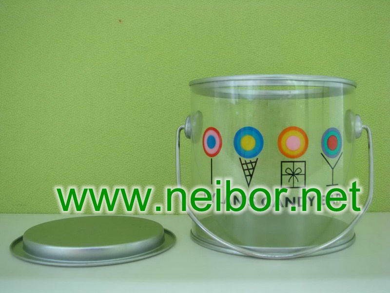 clear paint can,PVC bucket,clear pails,candy pail
