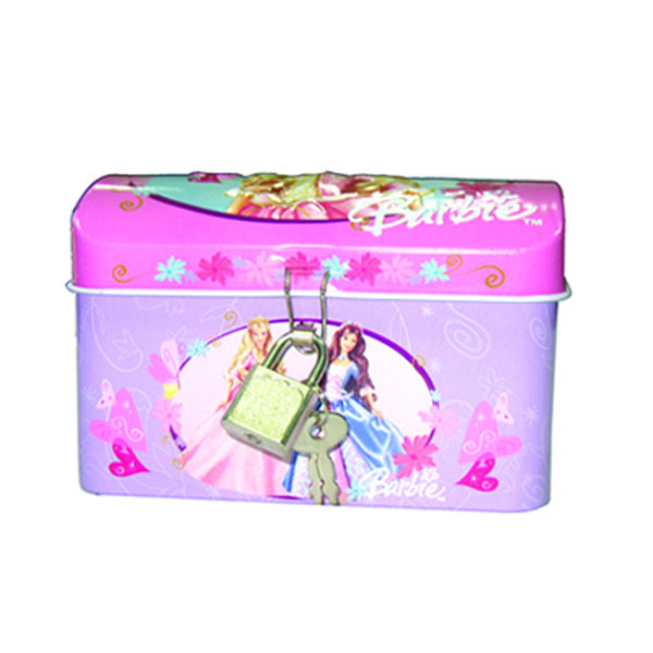 printed candy tin packaging boxes with lock,candy tin container