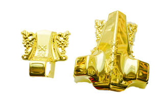 PP recycle or ABS casket corner set golden color C001 PP recycle or ABS casket corner set golden color C001