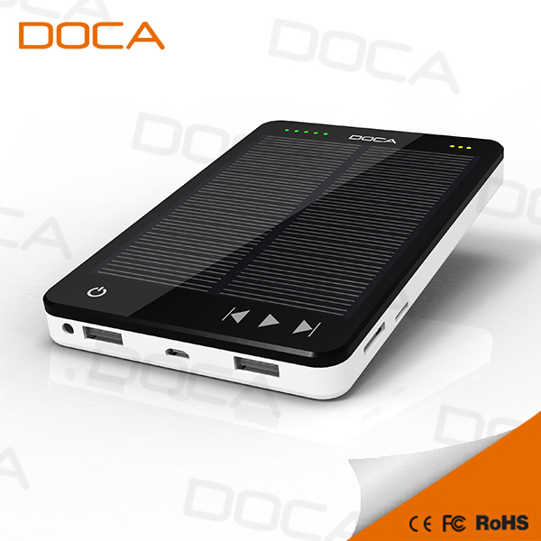 DOCA New MP3 10000mah solar lantern with mobile phone charger 