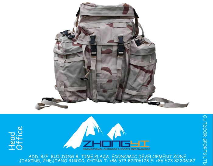 Desert Camouflage Backpack with PU Coating Polyester Fabric