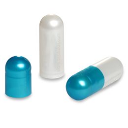 Pearl Blue & White Halal Gelatin Capsule Size 0
