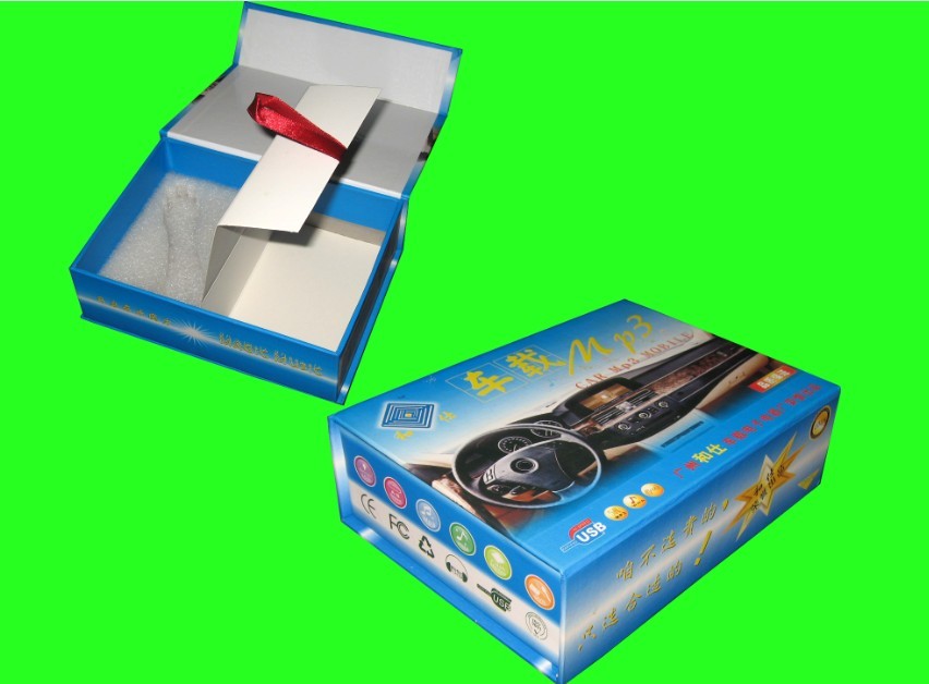 Corrugated Cardboard Box Packaging for Car MP3 with sponge
