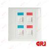 4 Ports Network Faceplate with Shutter 86*86 for Telephone / Television