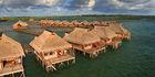 Small Modular Prefabricated Hotel , Yellow Overwater Bungalow With Light Steel Frame