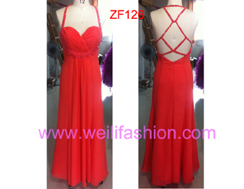 Long Applique Beading Chiffon Evening Dresses 