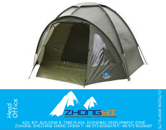 Double Layers army green ventilate Carp Fishing Tackle with flexible aluminium pole tent