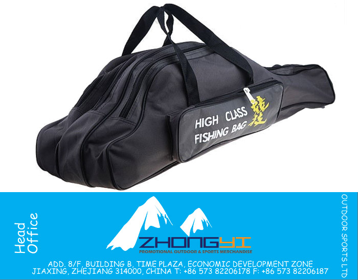 3 Layer Hard Shell Canvas Fishing Rod Pole Bag 
