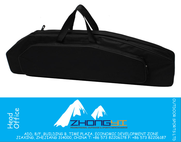 Zipper Closure Nylon 3 Slots Shoulder Carrying Bag for Fishing Rod Pole