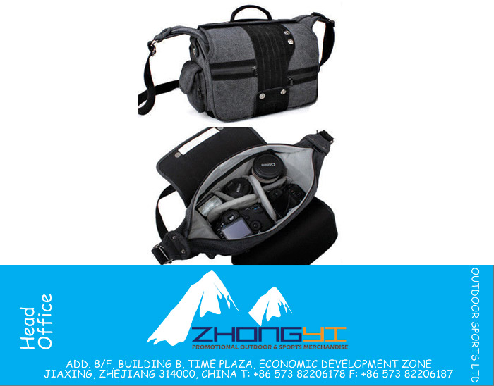 Waterproof Canvas Camera Backpack Rucksack Shoulder Bag 