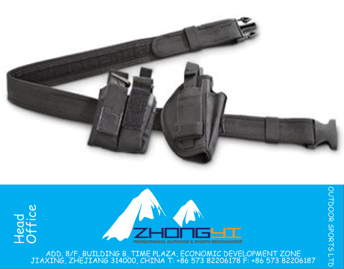 Tactical Military surplus-style Duty Belt with Holster and Pouch 