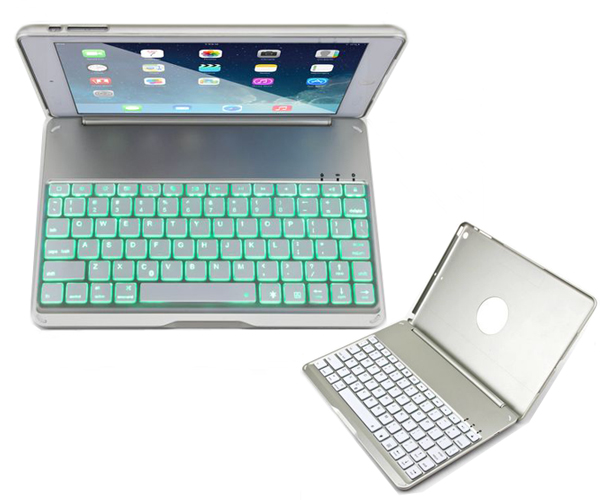 Automatic Bluetooth Keyboard case for iPad Air with 7 color backlight
