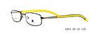 Unisex Metal Optical Frames For Women , Black And Yellow Color Rectangular