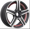 Lightweight 14 Inch Car Alloy Wheels With 4 Hole Red Lip in Machine KIN-267