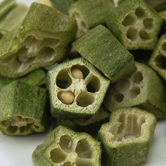 Green Freeze Dried Vegetables Okra Segment Wholesale Freeze Dried Food