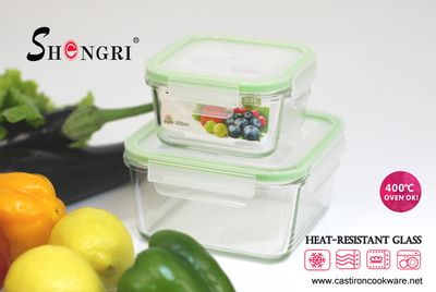 Square pyrex glass fresh box/glass food storage container  