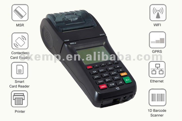 Handheld POS Terminal with Credit Card Reader and Paypass Reader(EP370)