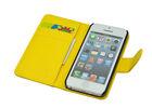 Yellow Leather Apple iPhone Protective Cases Shockproof Cell Phone Wallet Case
