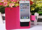 Red Universal Cell Phone Cases Leather Folio iPhone 5 Protective Cover