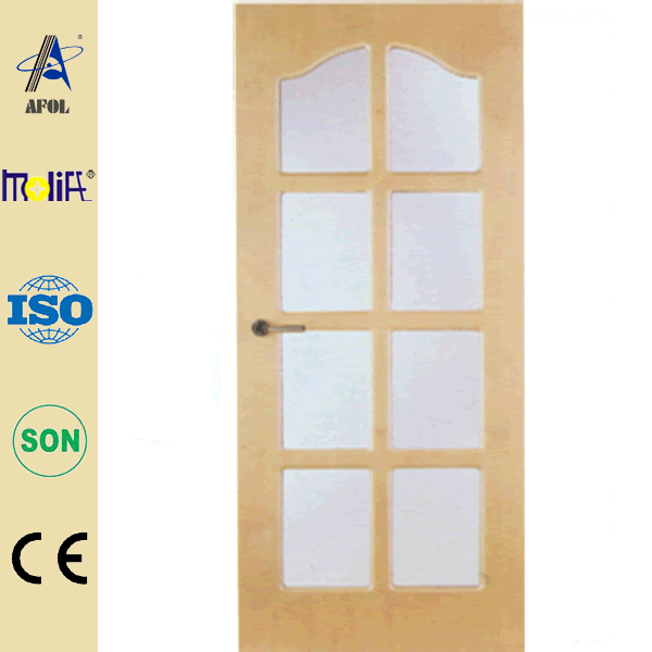 AFOL-interior pvc wooden door with glass new pattern