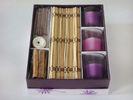 Romantic purple candle incense set