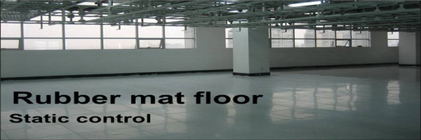 Rubber floor static dissipative finish