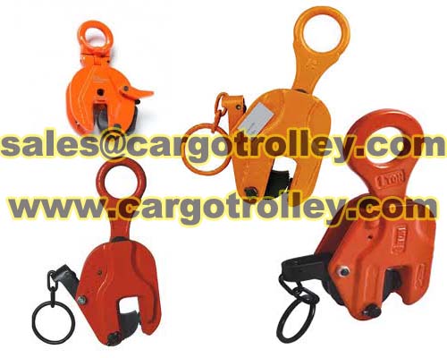 Vertical lifting clamps for steel plate