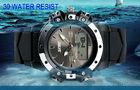 Dual Time Analog Digital Wrist Watch Blue PU Strap Womens Sport Watch