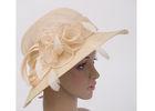 PP Braid Womens Church Hats With 9cm Sewing Brim , Sinamay Crown Hat For Woman