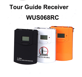 Portable multi-channel Audio Tour Guide System belt-pack Receiver with earpiece