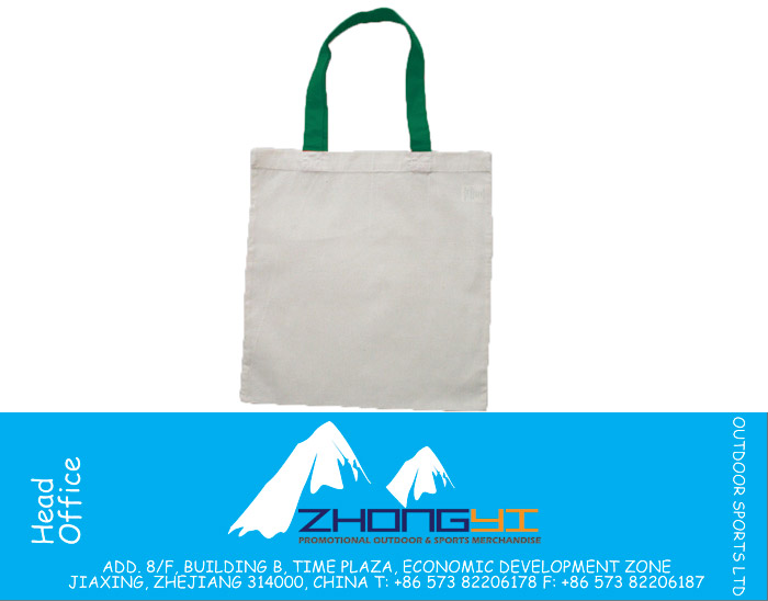 Cotton Tote Bag with Colorful Handle