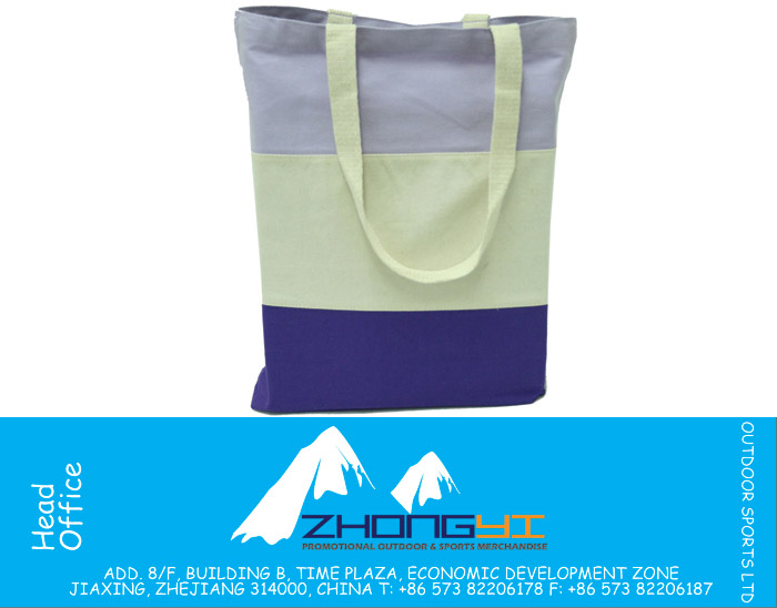 Tri-Color Canvas Tote Bag for Women