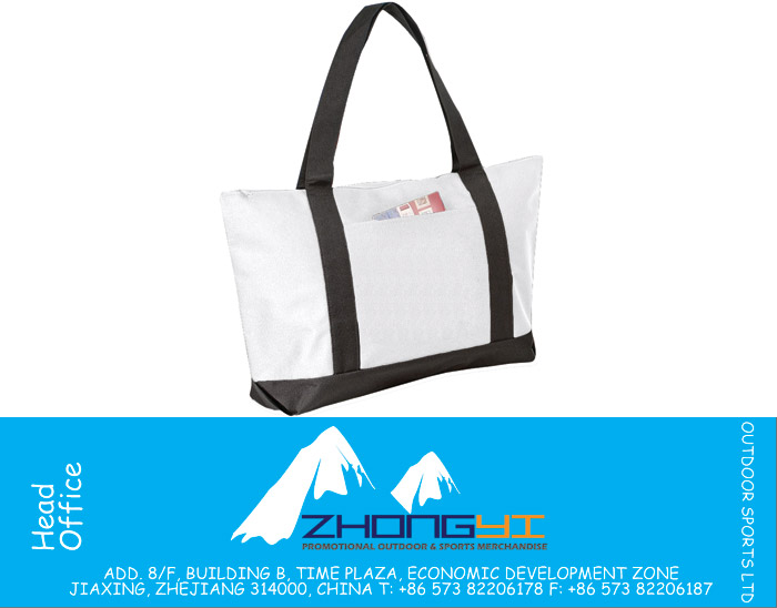 Cruiser Boat and Beach Zippered Tote Bag